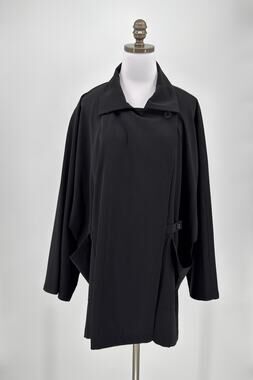 Ivan Grundahl Linea S Vintage 80s Black Wool Long Sleeve Swing Jacket
